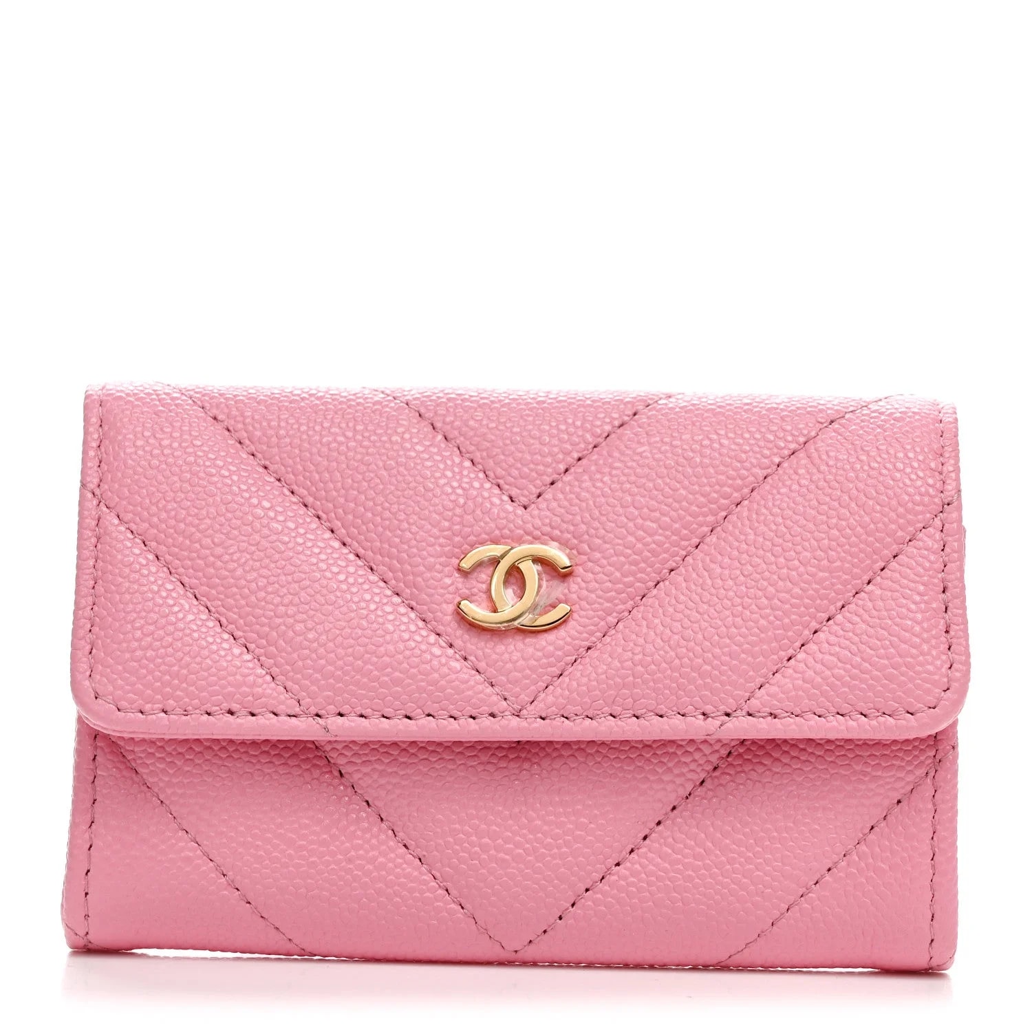 Chanel — Shiny Chevron Flap Card Holder — Accessory — resale