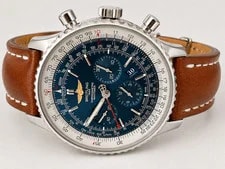 Breitling Navitimer 01 B01 46mm Blue Dial Chronograph Black & Brown Band 2