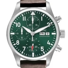 IWC — IWC Pilot's Chronograph 41 Green Dial Steel IW388103 Card — Watch — resale