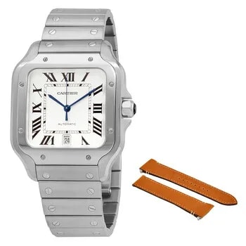 Cartier Santos Large Model Silvered Opaline Dial WSSA0018 2