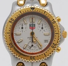 Tag Heuer — Tag Heuer S35.006 S/el Professional 200 Meters Gold Chronograph 39mm Swiss — Watch — resale