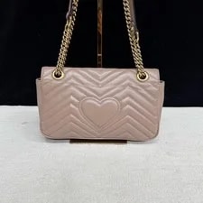 Gucci Milk Tea GG Marmont Medium 26 Chain （25×16×7 ）Cm 2