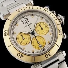 Cartier — Cartier Pasha 38mm Chronograph W31011H3 Yg/ss #SU125 — Watch — resale