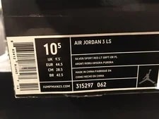 Air Jordan 3 LS - 315297 062 ’S Size 10.5 - 2006 - 🔥 3