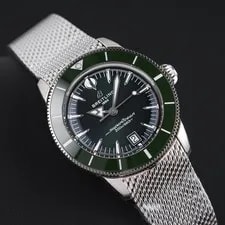 Breitling Superocean Heritage 42 Green Mesh Bracelet B31 AB3111361L1A1 NEW 2025 3