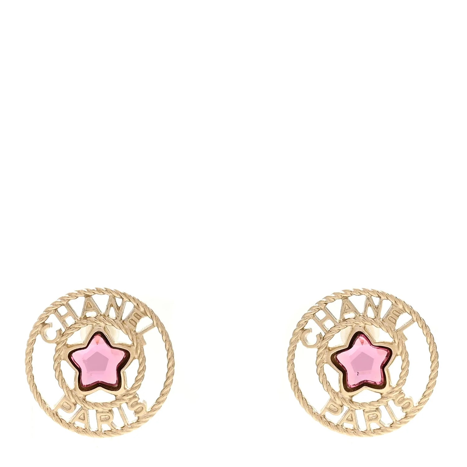 Chanel — Metal CC Star Round Stud — Jewelry — resale