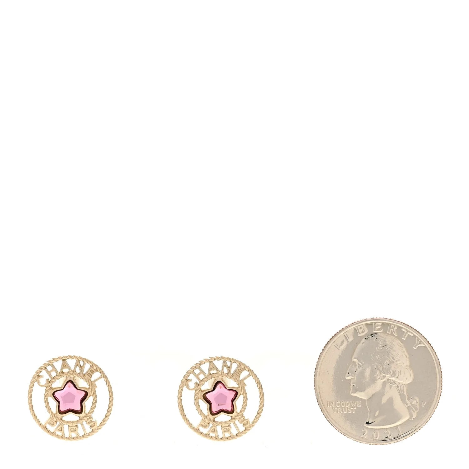 Metal CC Star Round Stud 2