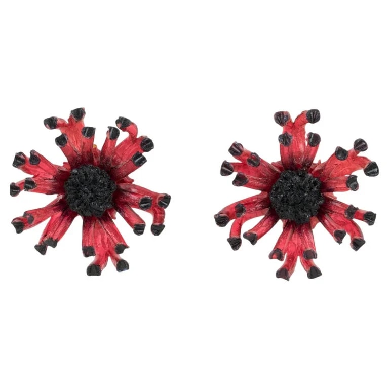 Francoise Montague — Francoise Montague Paris Resin Floral Clip-on — Jewelry — resale