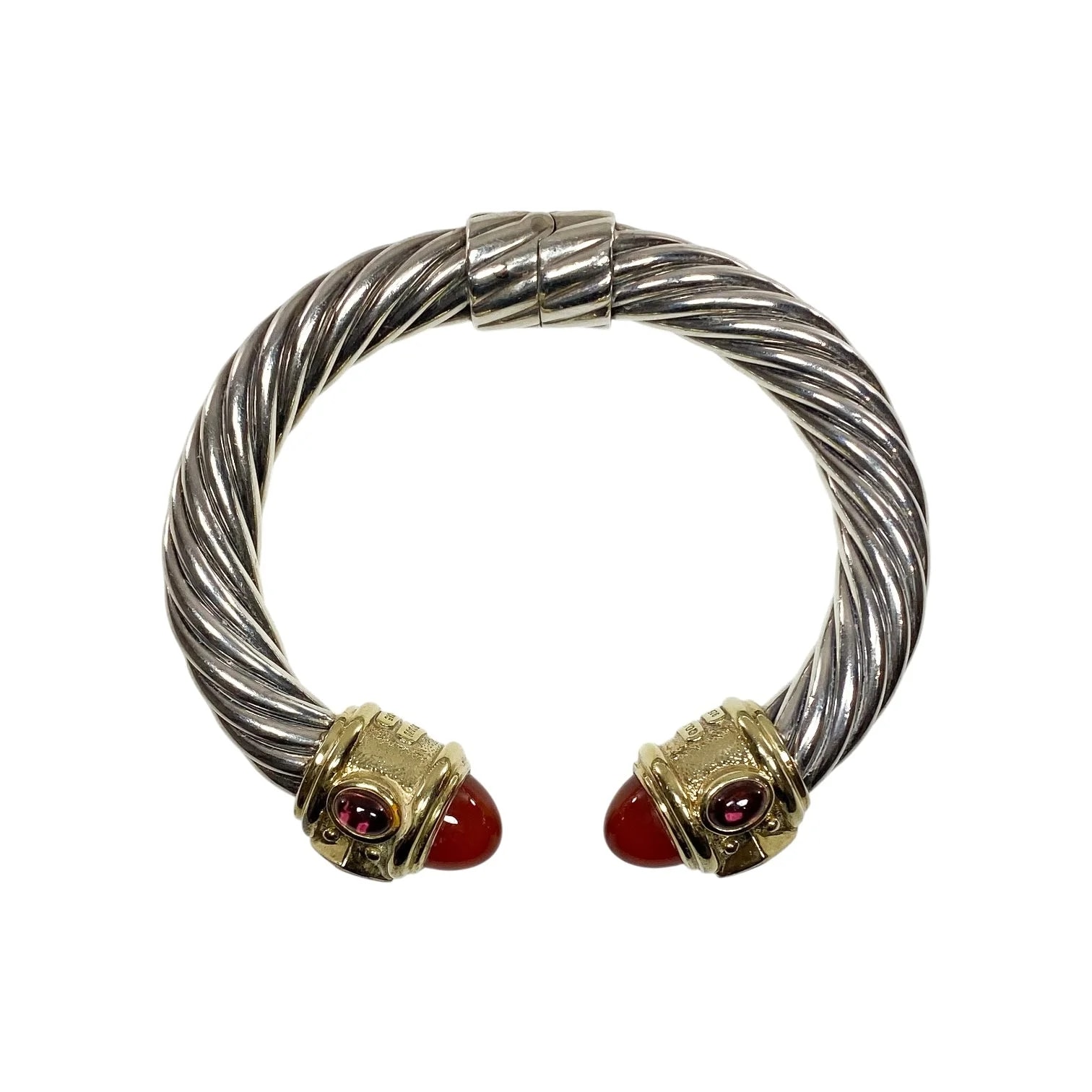 David Yurman Carnelian 925 Cable Cuff 3