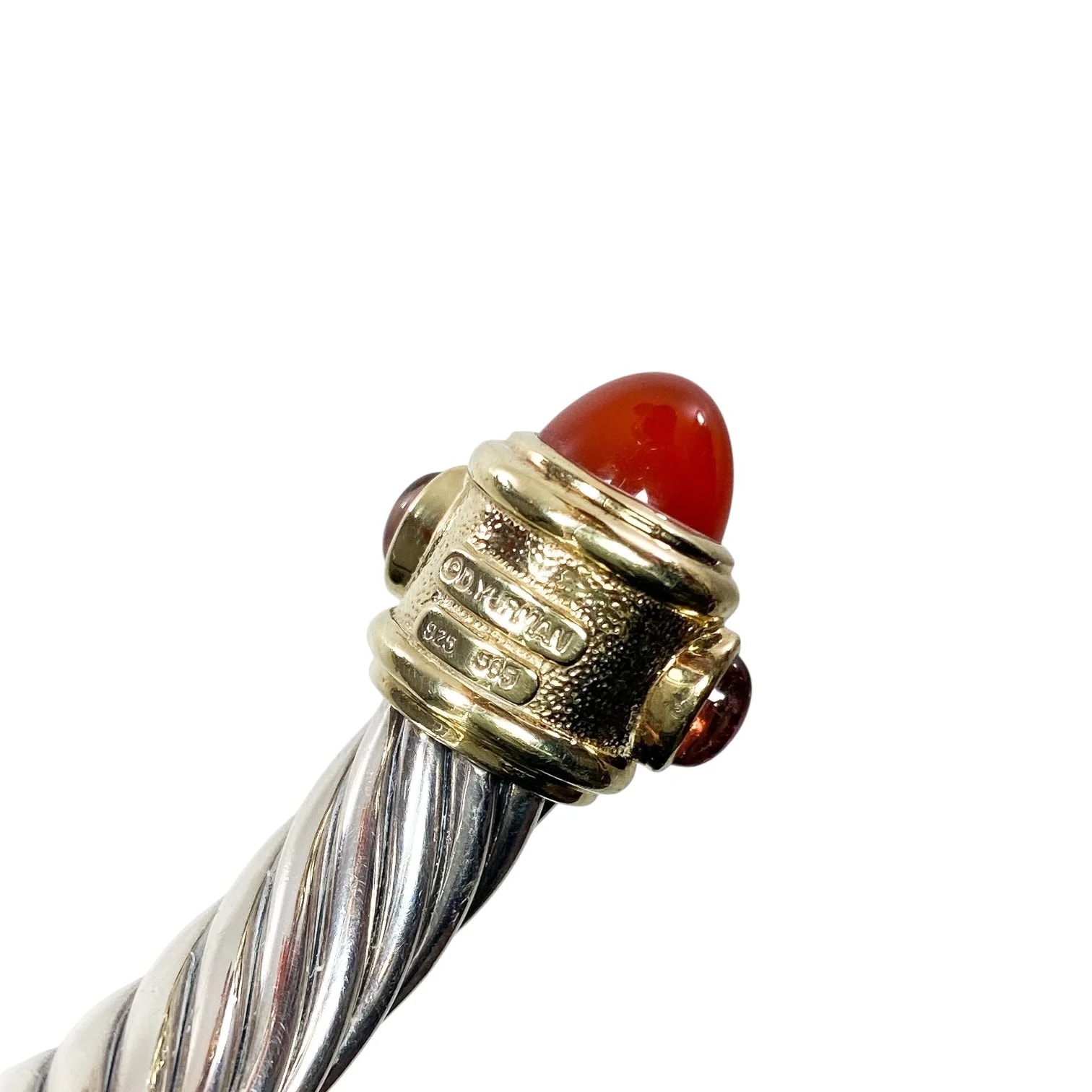 David Yurman Carnelian 925 Cable Cuff 4