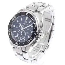 TAG Heuer Aquaracer CAY111A 44mm SS Black Dial Quartz Chronograph Date #C487 2