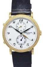 Patek Philippe — Patek Philippe Travel Time 5034 18K Yellow Gold Box/Papers 5034J — Watch — resale