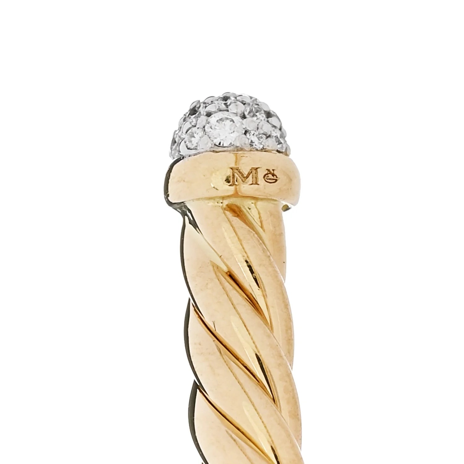 18K Yellow Gold 4mm Cable Flex Cuff 3