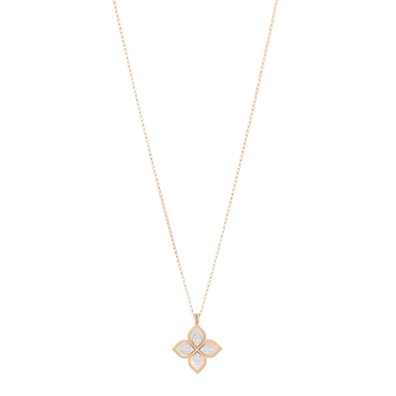 Roberto Coin — 18K White Gold Mother of Pearl Princess Flower — Jewelry — resale