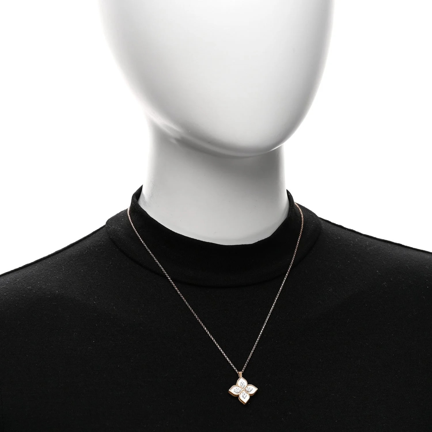 18K White Gold Mother of Pearl Princess Flower 2