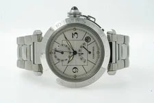 Cartier Pasha GMT Power Reserve W31037H3 2388 38mm Silver Dial 06/2002 10650