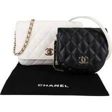 Chanel Side Packs Single Flap Adjustable Duo Crossbody Coco CC 2