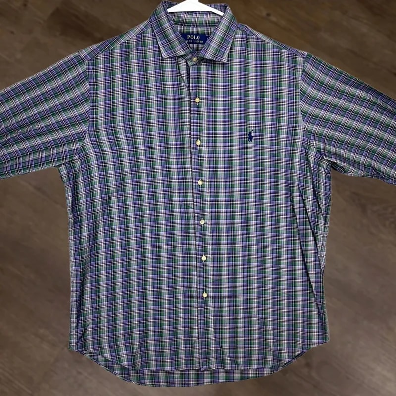 Polo Ralph Lauren — Polo Ralph Lauren Button-Up Shirt Large Plaid Long Sleeve Polo Pony Shirt — streetwear — resale