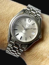 1993 Tudor Monarch Quartz R: 15730 Original Papers Silver Sunburst Dial ETA 371 2