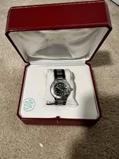 Cartier Must 21 Automatic Black Dial Date Silver/Black Bracelet w/Box 2
