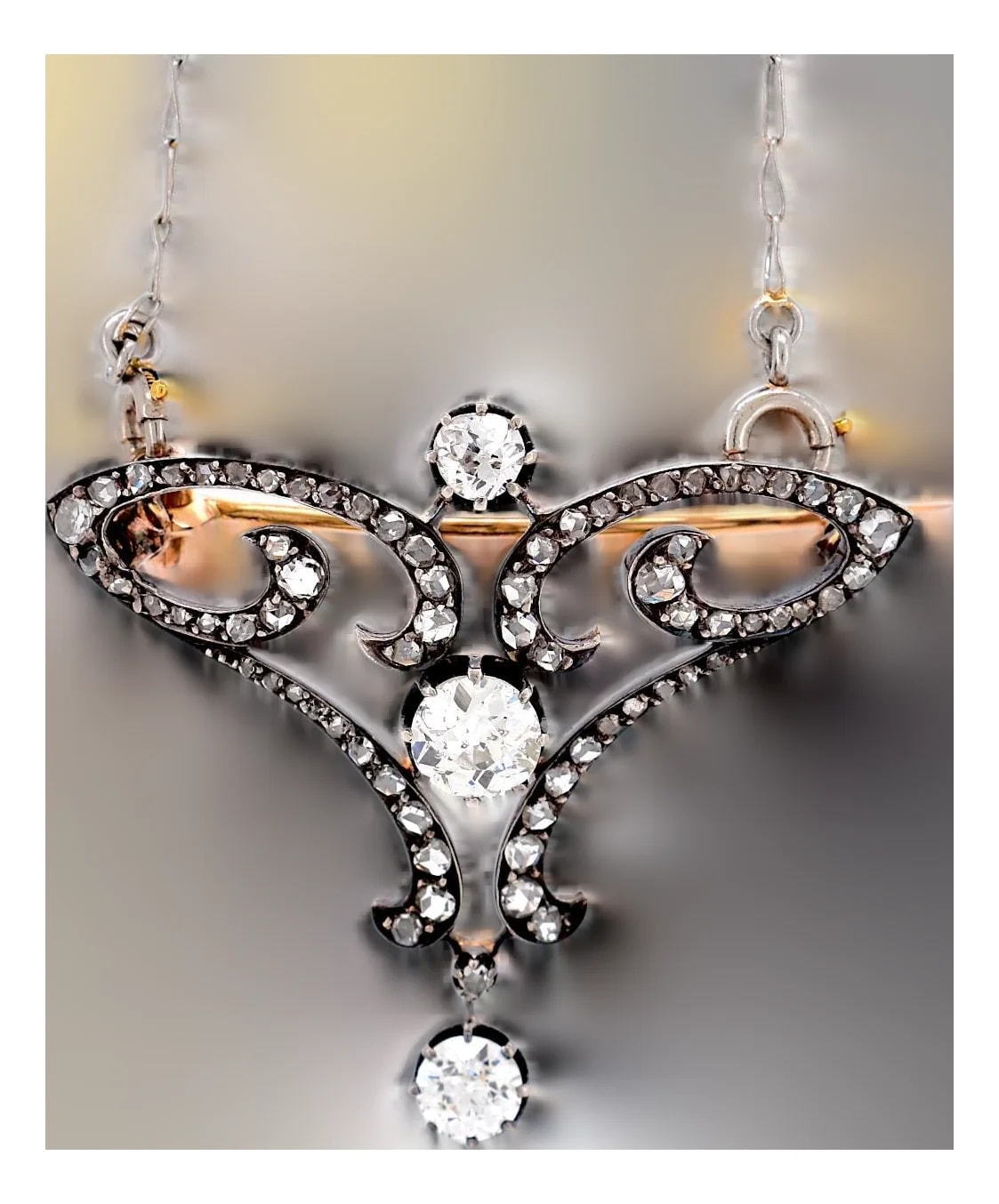 Antique Belle Époque 2ct Old-Cut Transformable Brooch — Jewelry — resale