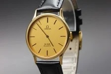 Omega — 1984 Omega de Ville Cal.1365 191.0130 Quartz Push Crown Gold Dial — Watch — resale