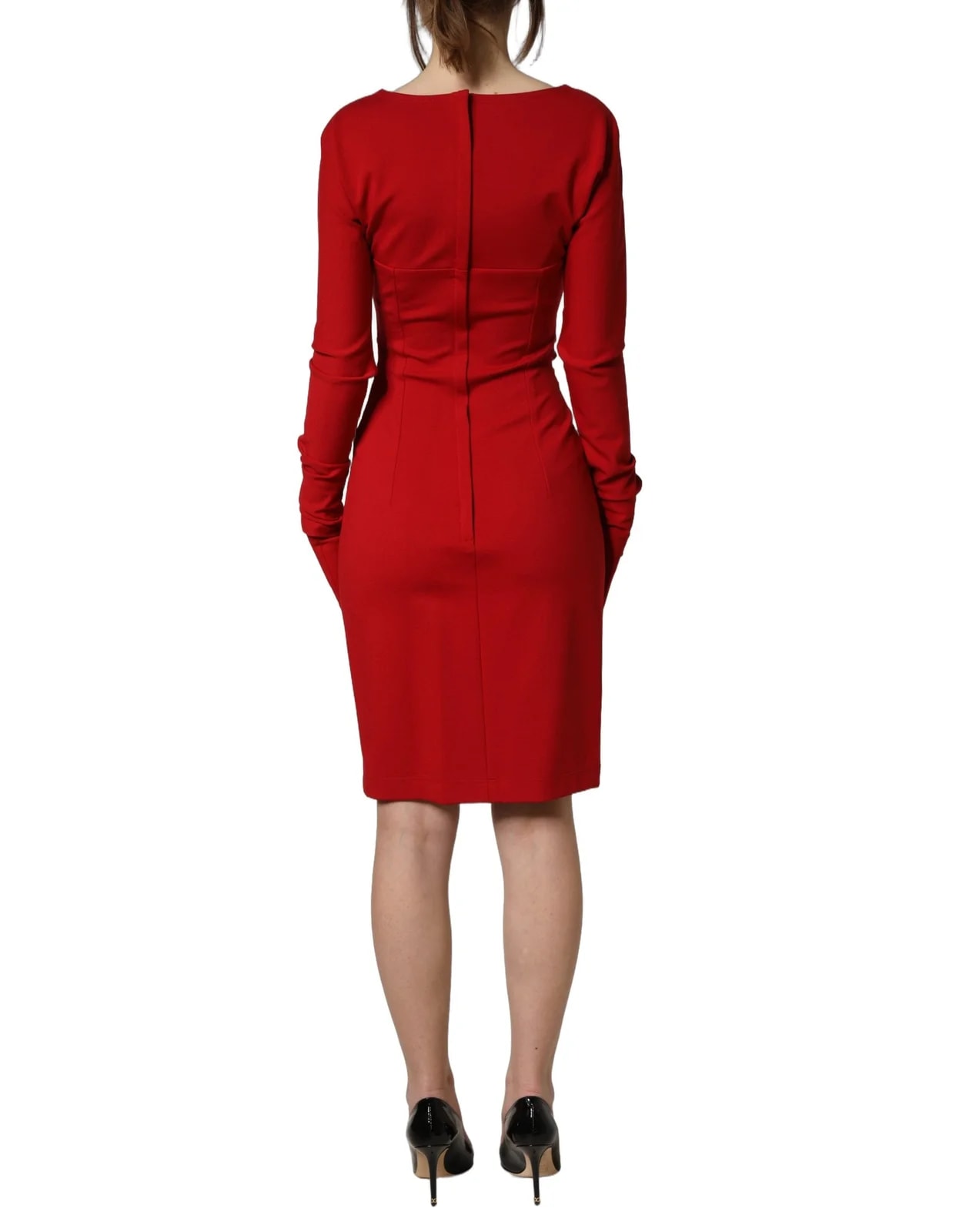 Dolce & Gabbana Cut Out Bodycon Long Sleeves Sheath Glove Dress 3