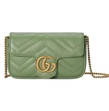 Gucci GG Marmont Super Mini Chain in Matcha With 4