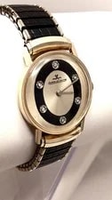 Jaeger-LeCoultre — 1950'S Jaeger-lecoultre Tuxedo 14K (585) Gold Champagne 6 Diamond 》 — Watch — resale