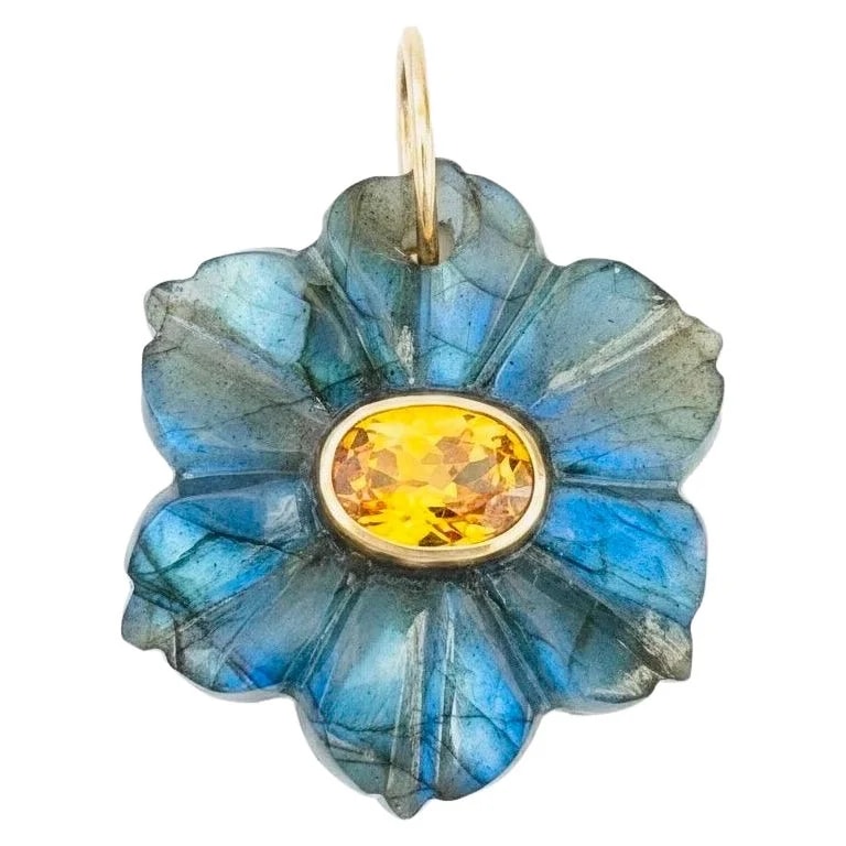 Jen Proudman Jewelry — Flora Labradorite Flower With Mandarin — Jewelry — resale