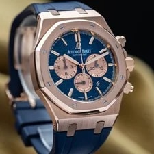 Audemars Piguet Royal Oak Chronograph 41mm Rose Gold Blue - AP 26331OR Full Set 4