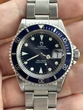 1991 Tudor Submariner 79090 Blue 40mm Box Papers Serviced Rolex Case Crown 4