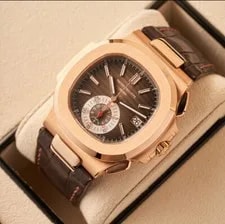 Patek Philippe — Patek Philippe Nautilus 5980R-001 Rose Gold Chronograph Brown Dial Complete Set — Watch — resale