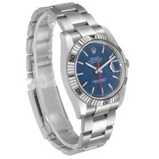 Rolex Datejust Turnograph Steel White Gold Blue Dial 116264 3