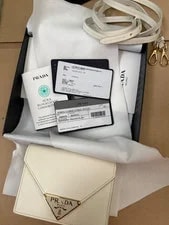 Prada — Authentic Prada Triangle Logo Envelope Crossbody — Handbag — resale
