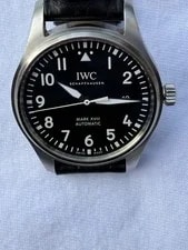 Classic IWC Mark Xviii Pilot 40mm Black Dial Genuine Crocodile Leather 2