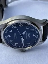 Classic IWC Mark Xviii Pilot 40mm Black Dial Genuine Crocodile Leather 4