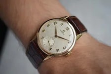 1961 Omega Small Seconds Mechanical Leather Numeral Dial Gold 2