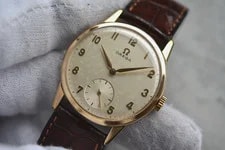 1961 Omega Small Seconds Mechanical Leather Numeral Dial Gold 3