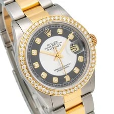 Rolex Datejust 16013 36mm Silver and Black Diamond Dial Two-Tone Oyster Bracelet 2