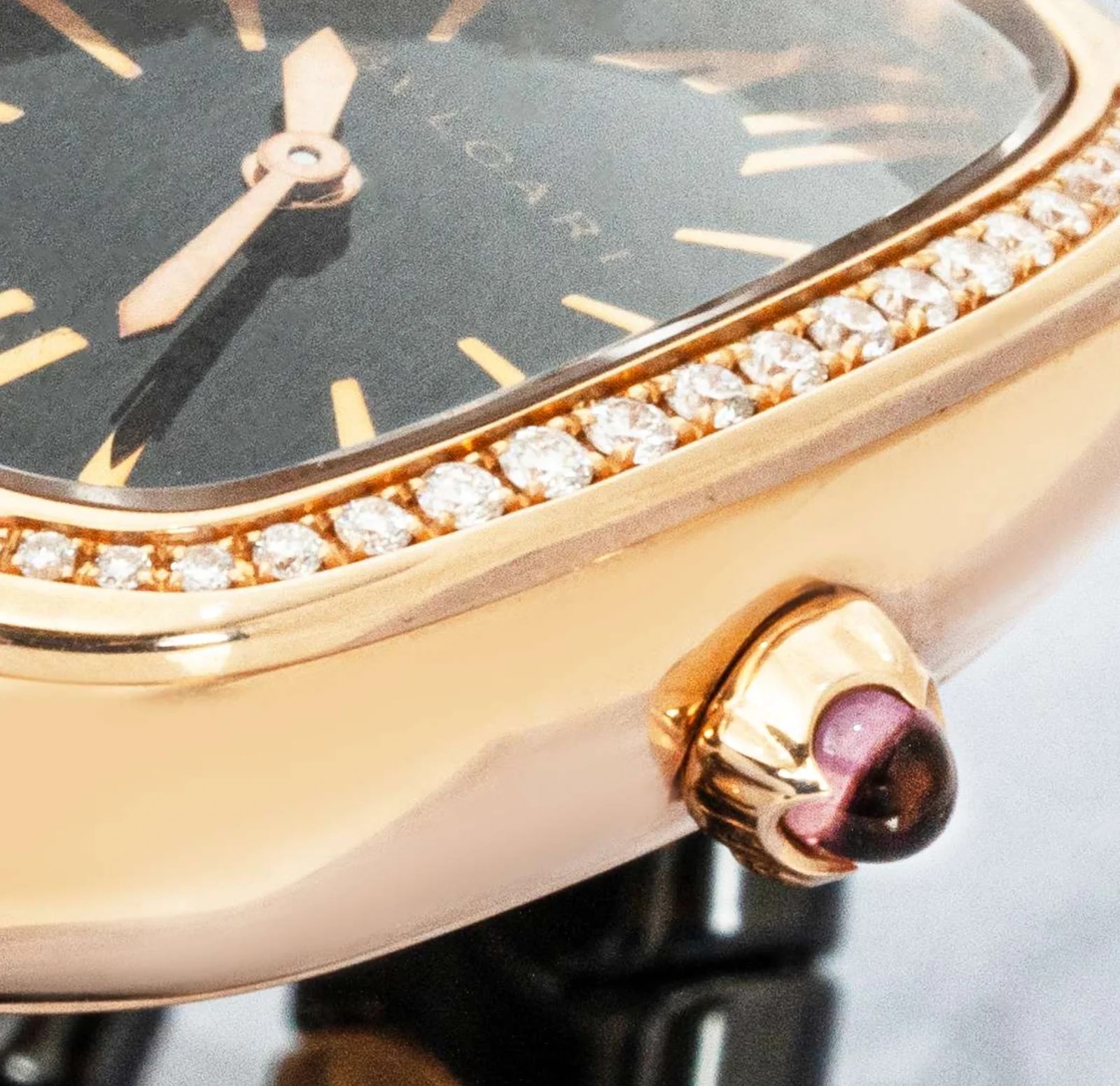 Bvlgari Black Ceramic 18K Rose Gold Diamond Serpenti Spiga 2