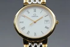 [N +] Omega de Ville Cal.1430 Roman Gold Roman Dial Quartz From Japan 2