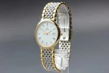 [N +] Omega de Ville Cal.1430 Roman Gold Roman Dial Quartz From Japan 3