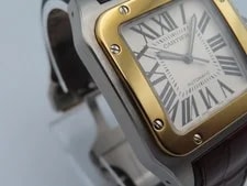 Cartier Santos 100 XL 2656 Automatic Steel 18K Gold Bezel 38mm X 51mm 3