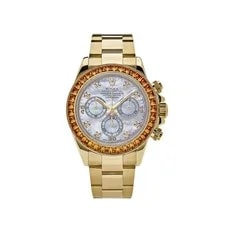 Rolex — Rolex Daytona 116578SACO Yellow Gold Sapphire Bezel Mother of Pearl Dial — Watch — resale