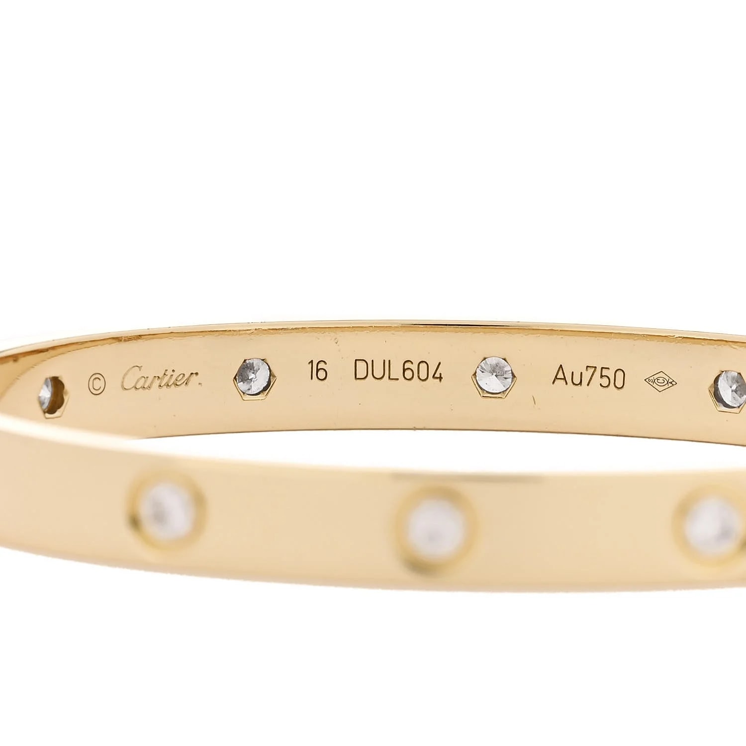18K Yellow Gold 10 Love Bracelet 16 3