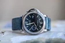 Panerai Luminor Marina PAM0070 – 40mm Stainless Steel – Blue/Grey Leather Strap 3