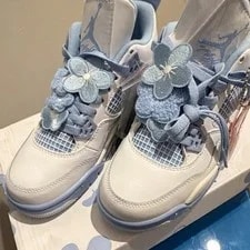 Jordan 4 Retro Forget Me Not Floral Lace Up 6.5W 6.5 W HV0823-100 2