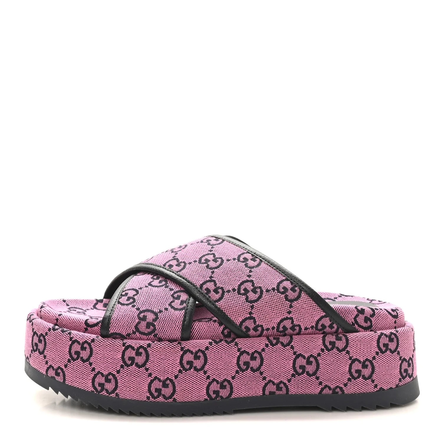 Gucci — Monogram Criss Cross Platform Slide — Designer Shoe — resale