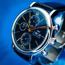 IWC Portofino Chronograph Blue Sunburst Dial Steel IW391036 Box & Papers, 2021 4